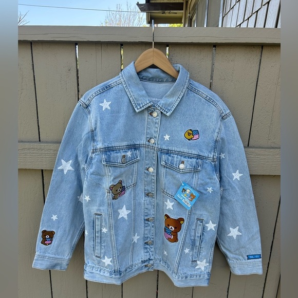 NWT Rilakkuma San Rio X Original 20th Anniversary Denim Jacket Limited Edition M - Picture 1 of 8